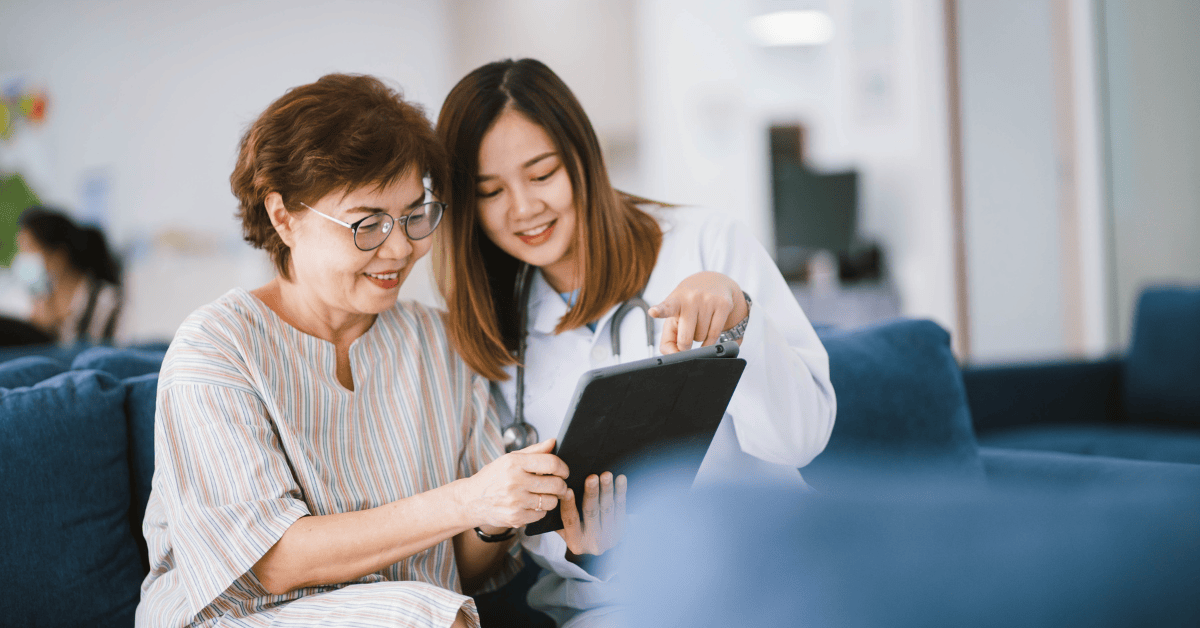 Senior And Caregiver In Memory Care
